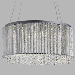 Modern Prism Faceted Glass Three Layered Chandelier Cascade Down Luxe Glass Fringe Ceiling Lamp (6 Light, 21Inch Wide) Modern Prism Faceted Glass Three Layered Chandelier Cascade Down Luxe Glass Fringe Ceiling Lamp (6 Light, 21Inch Wide)